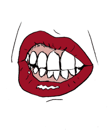 Gif animé bouche grimace